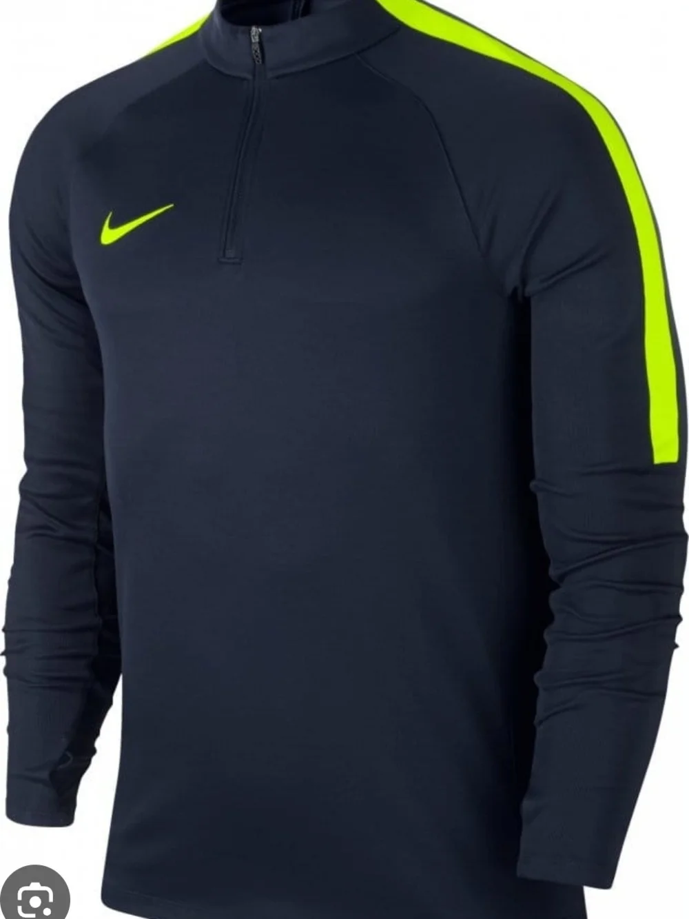 Nike Boy's Navy Long-Sleeve Training Top with Volt Stripe